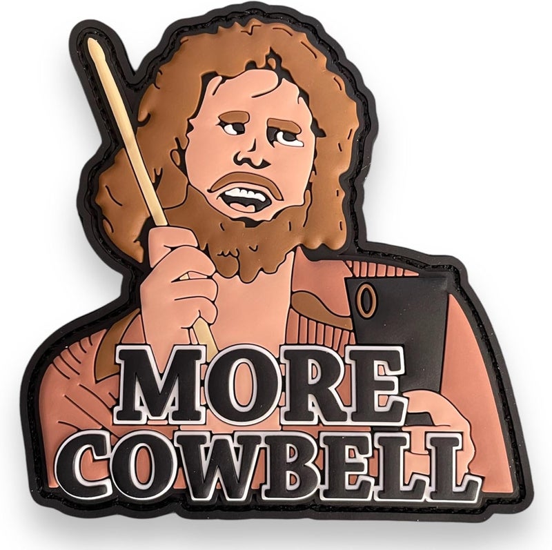 Jestik PVC Patch, Funny Patches, Humorous Tactical Morale Patch with Hook and Loop Fastener, Cute Patches for Backpacks, Military Uniforms, Jeans, Jackets, Vests, Hats & More - More Cowbell - Image 1